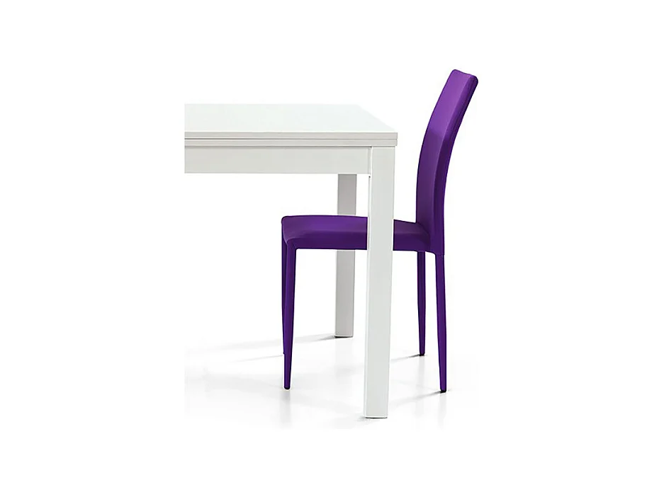 Table en frêne blanc, extensible 90x90 cm - 180x90 cm - POSITANO