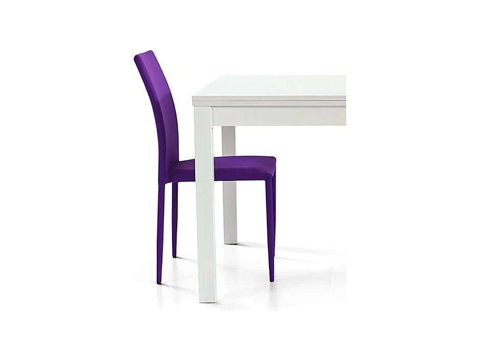 Table en frêne blanc, extensible 90x90 cm - 180x90 cm - POSITANO