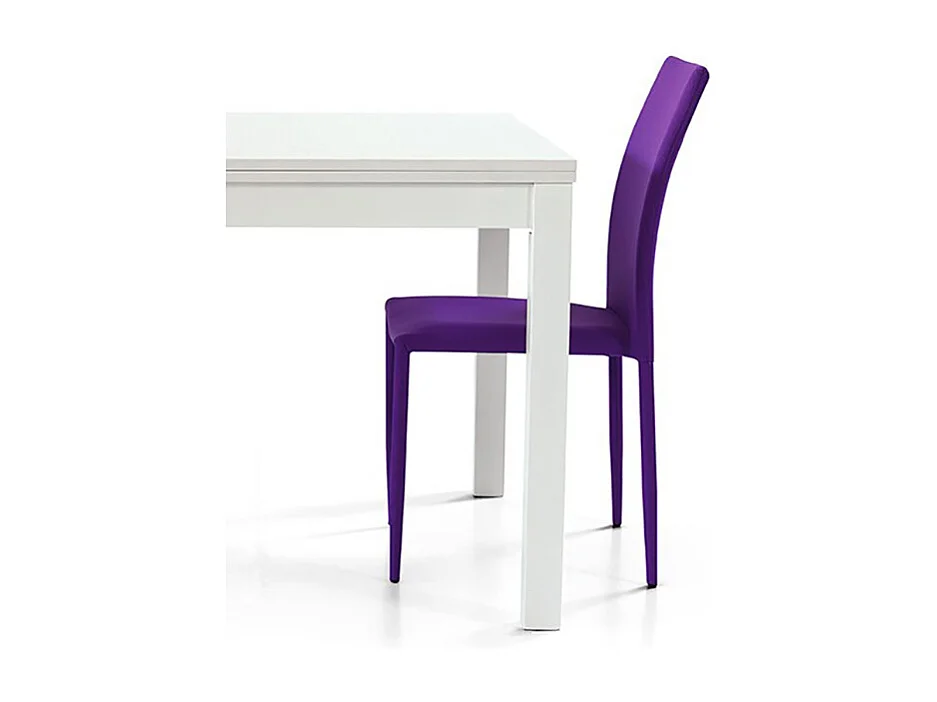 Mesa de madera de fresno blanco, extensible 90x90 cm - 180x90 cm - POSITANO