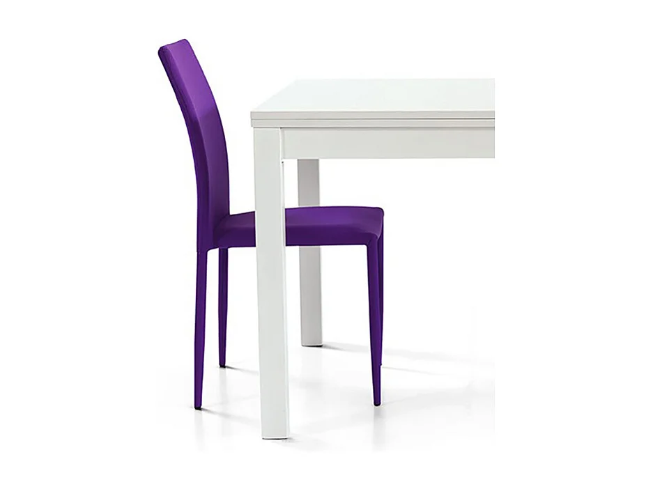 Mesa de madera de fresno blanco, extensible 90x90 cm - 180x90 cm - POSITANO