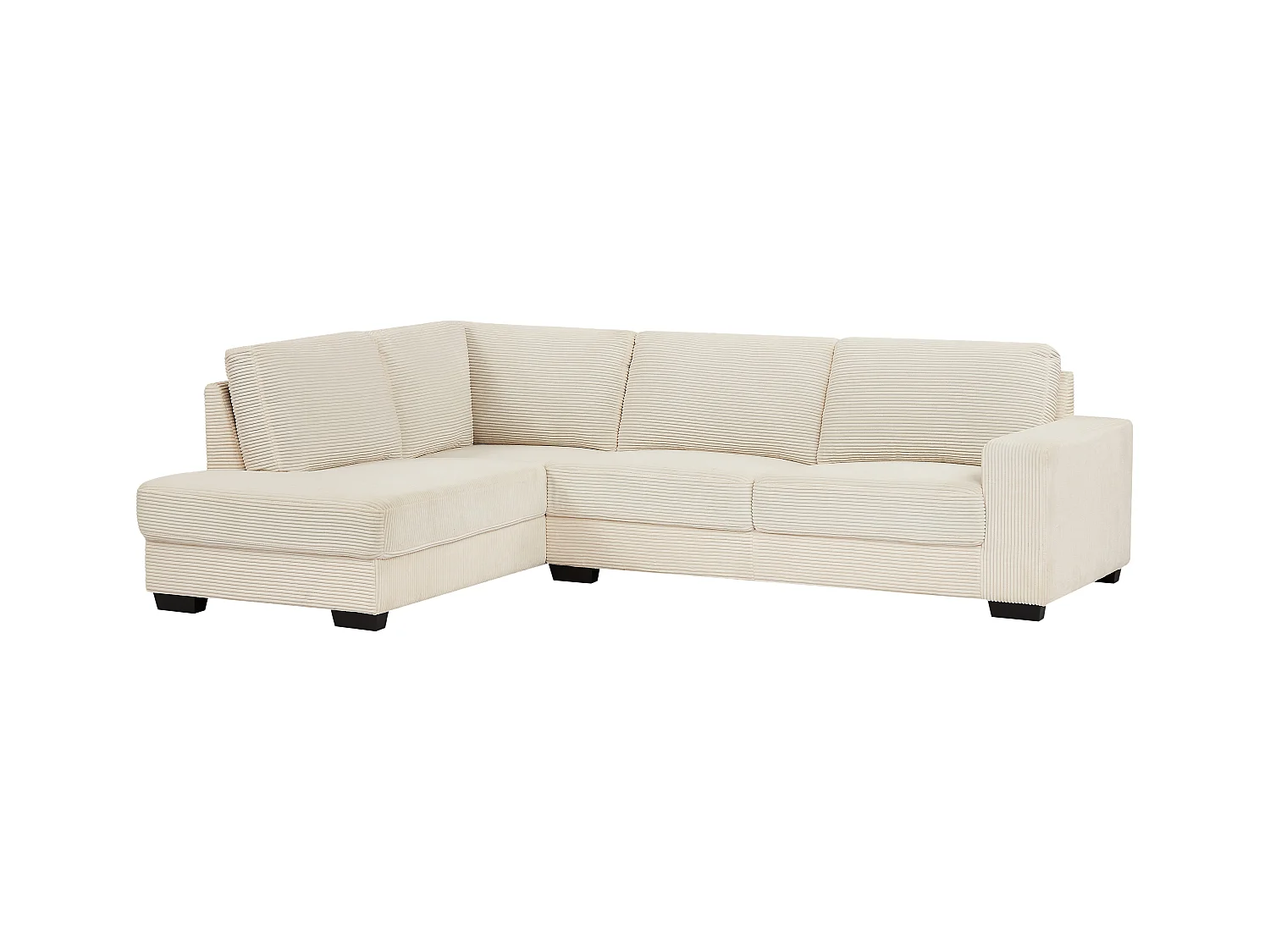 Hoekbank met hoek links in ribfluwelen stof kleur beige - MESETA