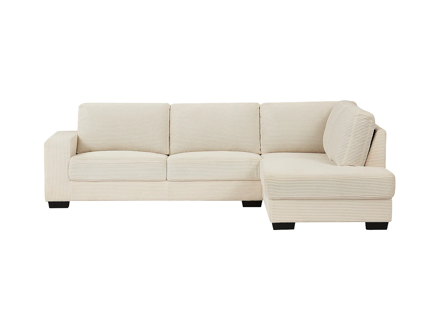 Høyrevendt hjørnesofa i beige kordfløyel MESETA