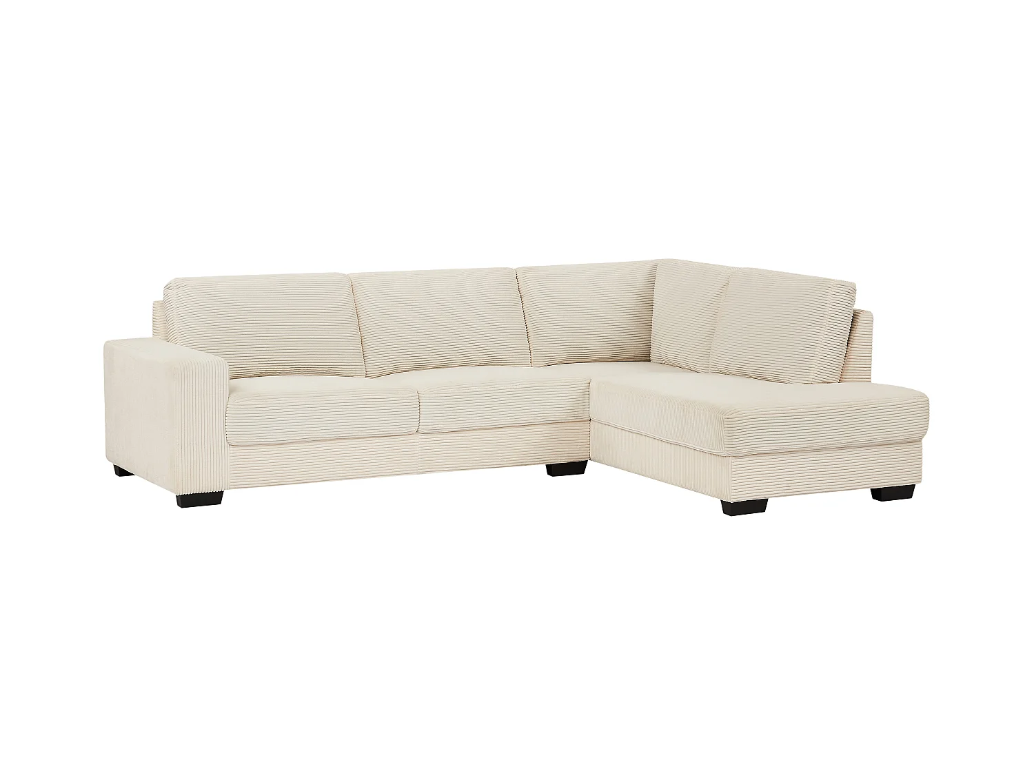 Høyrevendt hjørnesofa i beige kordfløyel MESETA