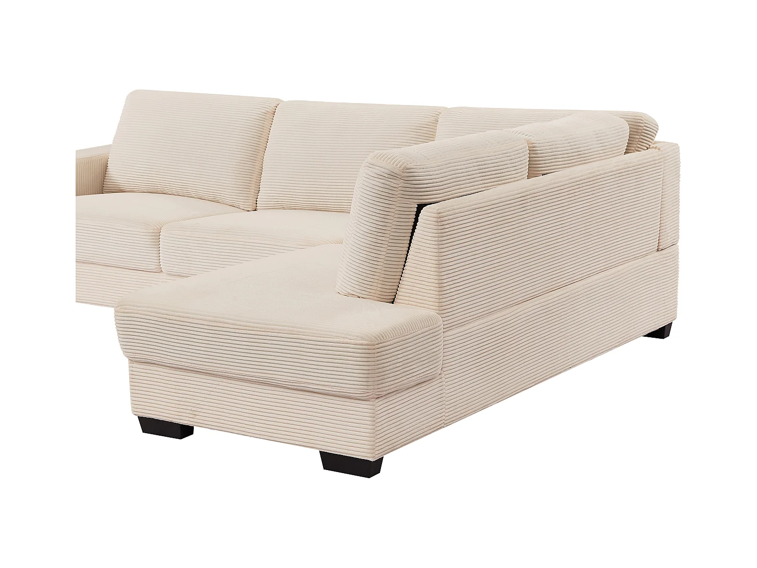 Ecksofa - Ecke links - Cordvelours - Beige - MESETA