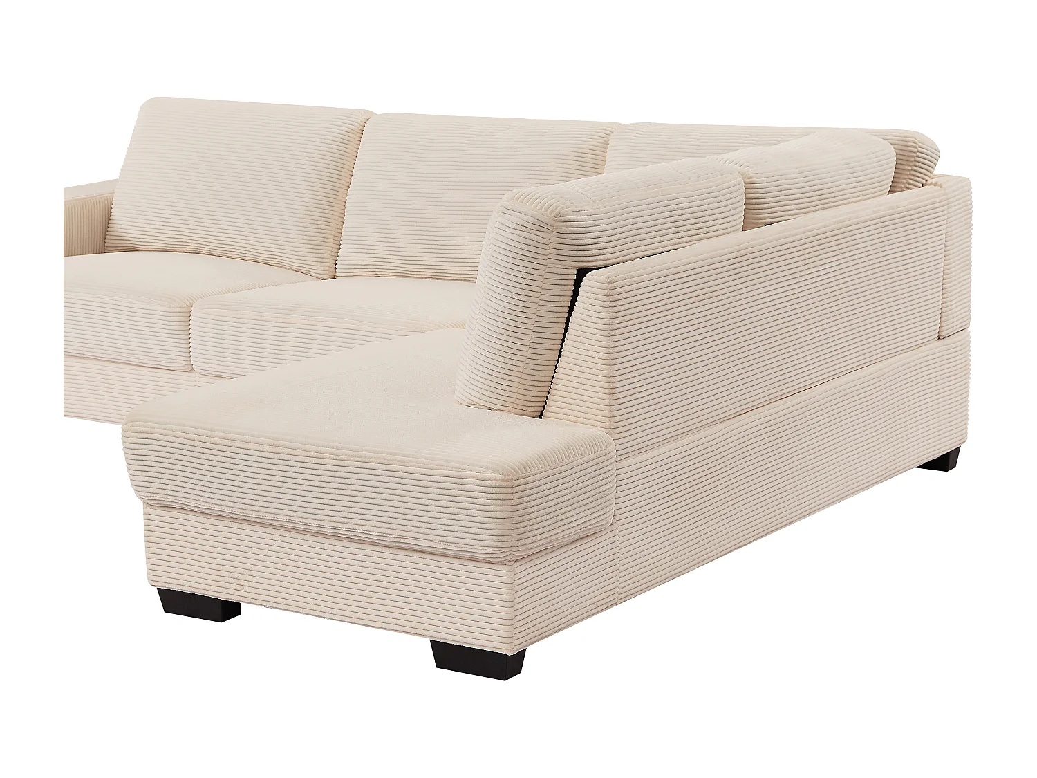 Ecksofa - Ecke links - Cordvelours - Beige - MESETA