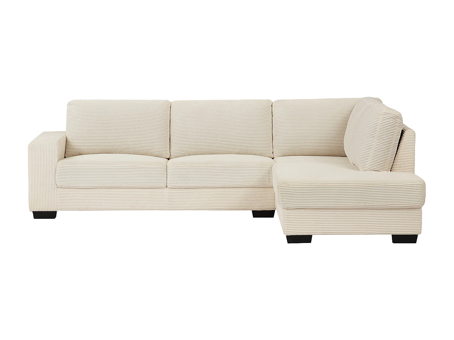 Ecksofa - Ecke links - Cordvelours - Beige - MESETA