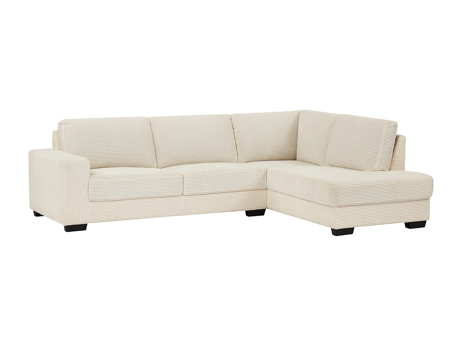 Ecksofa - Ecke links - Cordvelours - Beige - MESETA