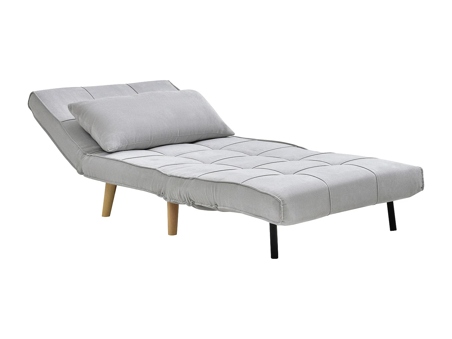 Fauteuil convertible en tissu gris clair CHILA