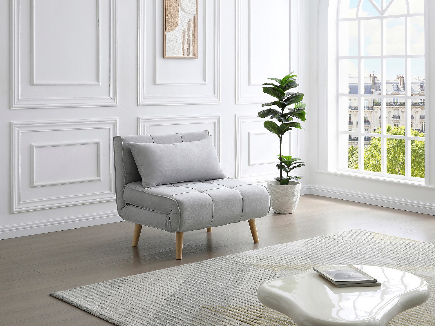 Schlafsessel - Stoff - Hellgrau - CHILA günstig online kaufen