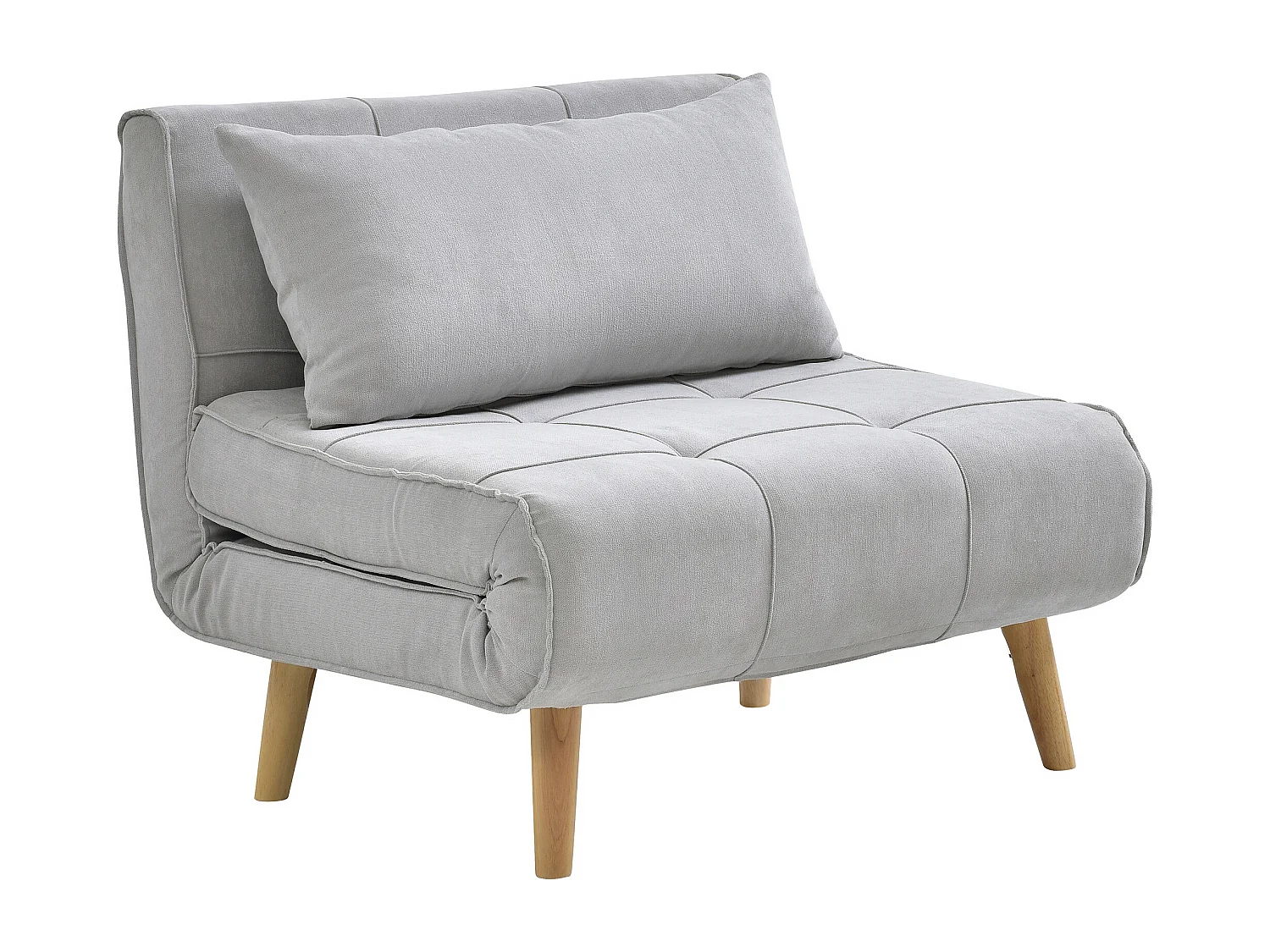 Fauteuil convertible en tissu gris clair CHILA