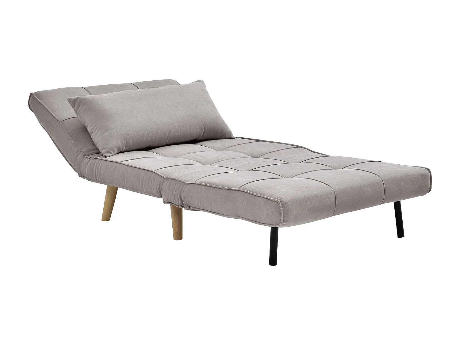 Fauteuil convertible en tissu taupe CHILA
