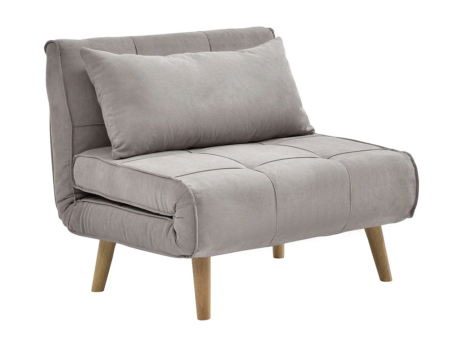 Fauteuil convertible en tissu taupe CHILA
