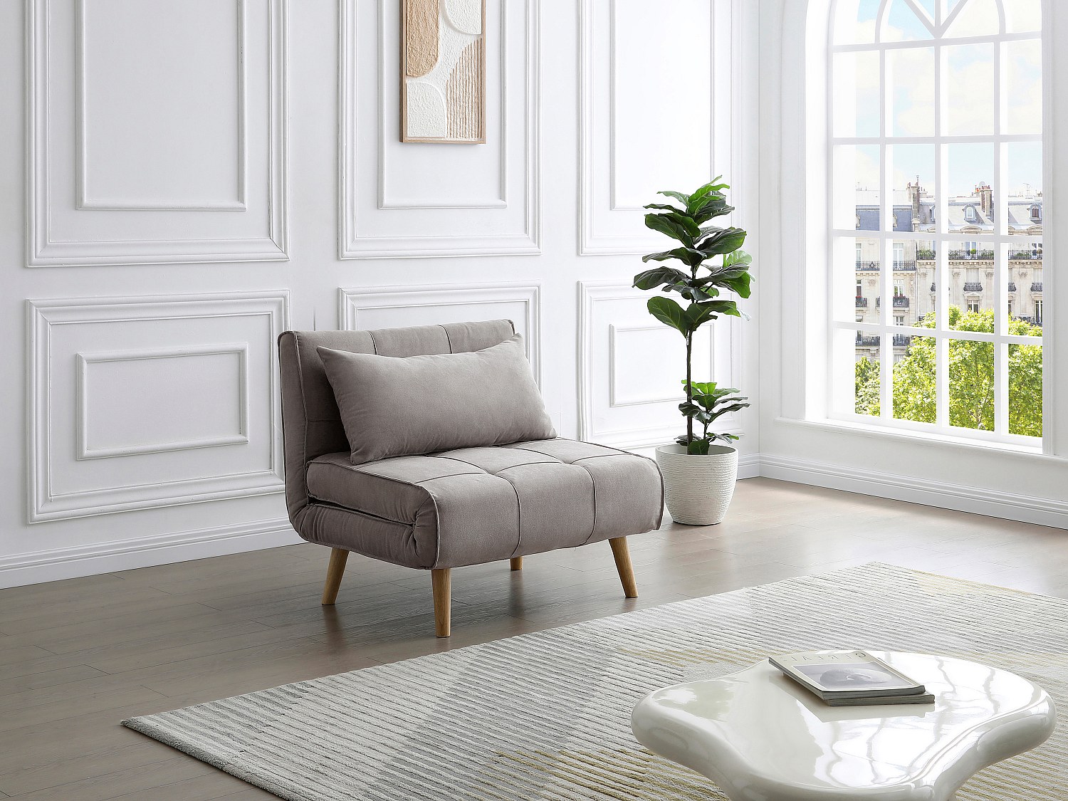 Schlafsessel - Stoff - Taupe - CHILA günstig online kaufen