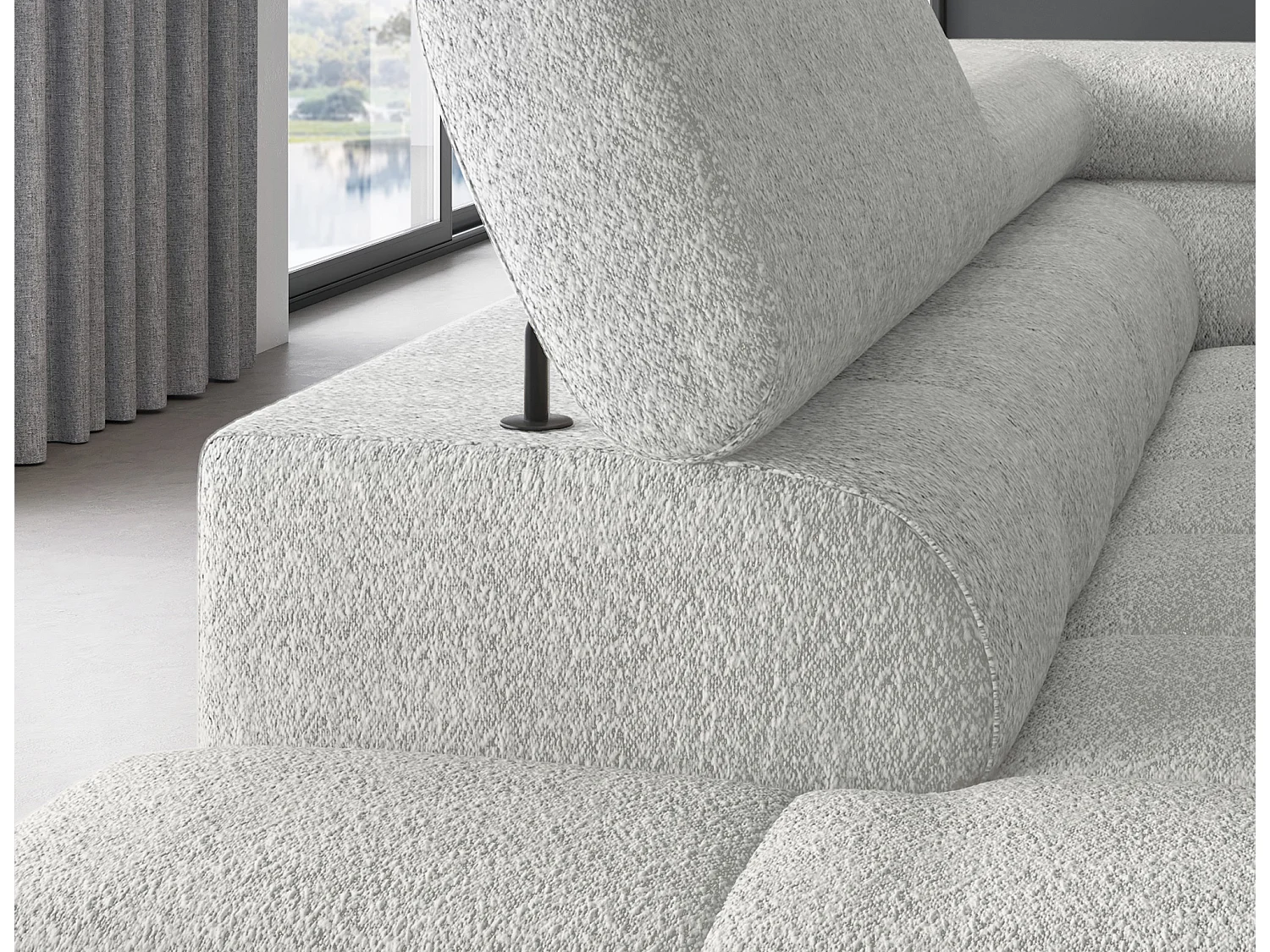 Canapé Corner Latina L/revêtement tissu/Gris