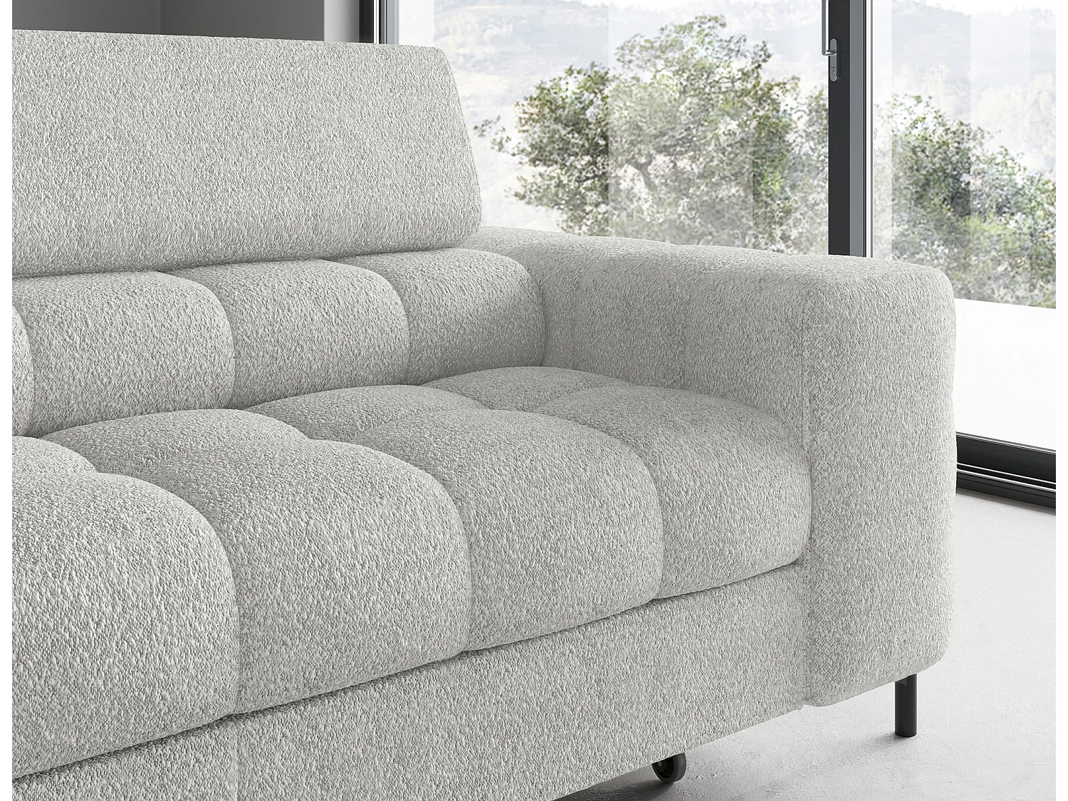 Canapé Corner Latina L/revêtement tissu/Gris