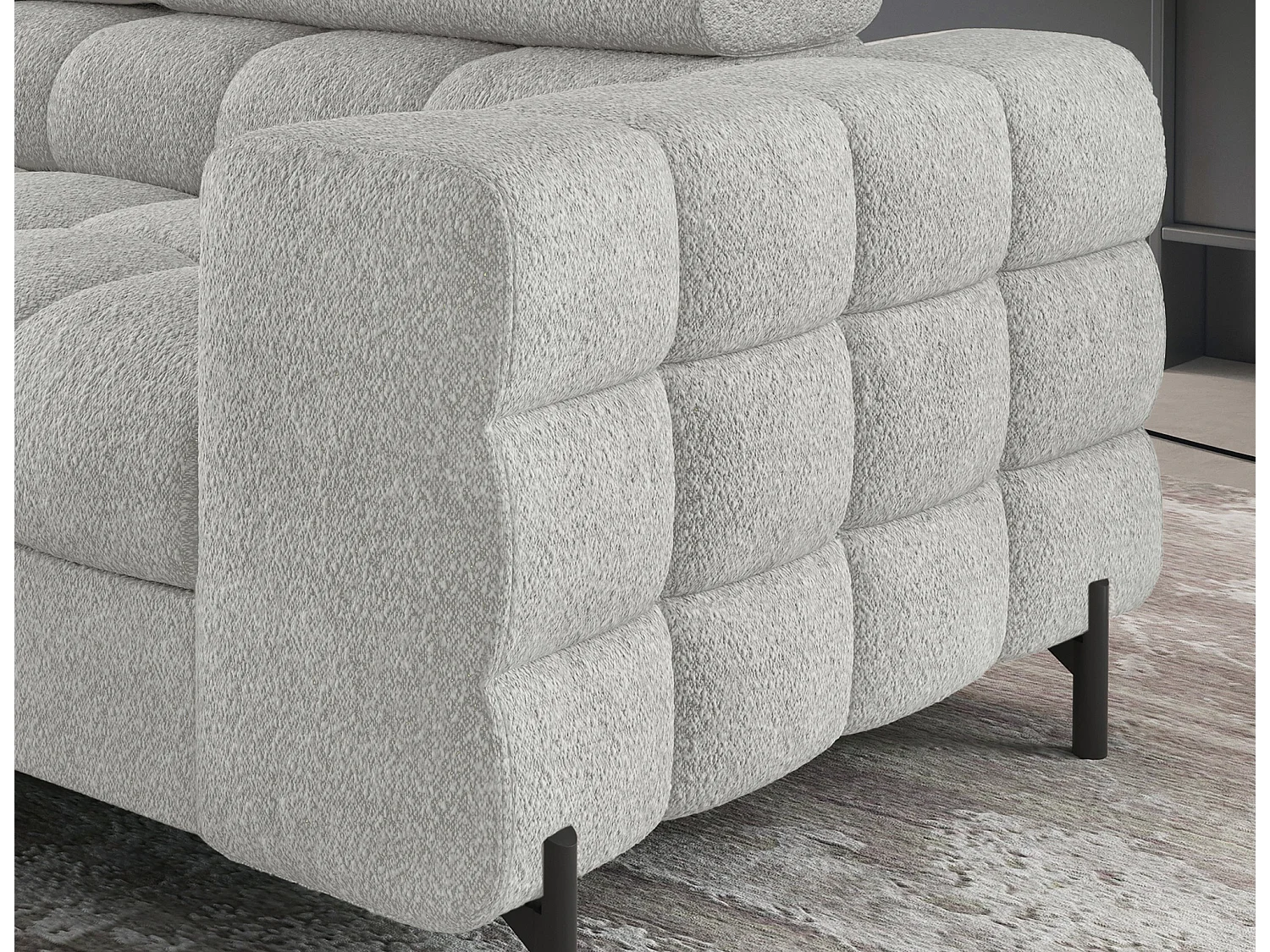 Canapé Corner Latina L/revêtement tissu/Gris