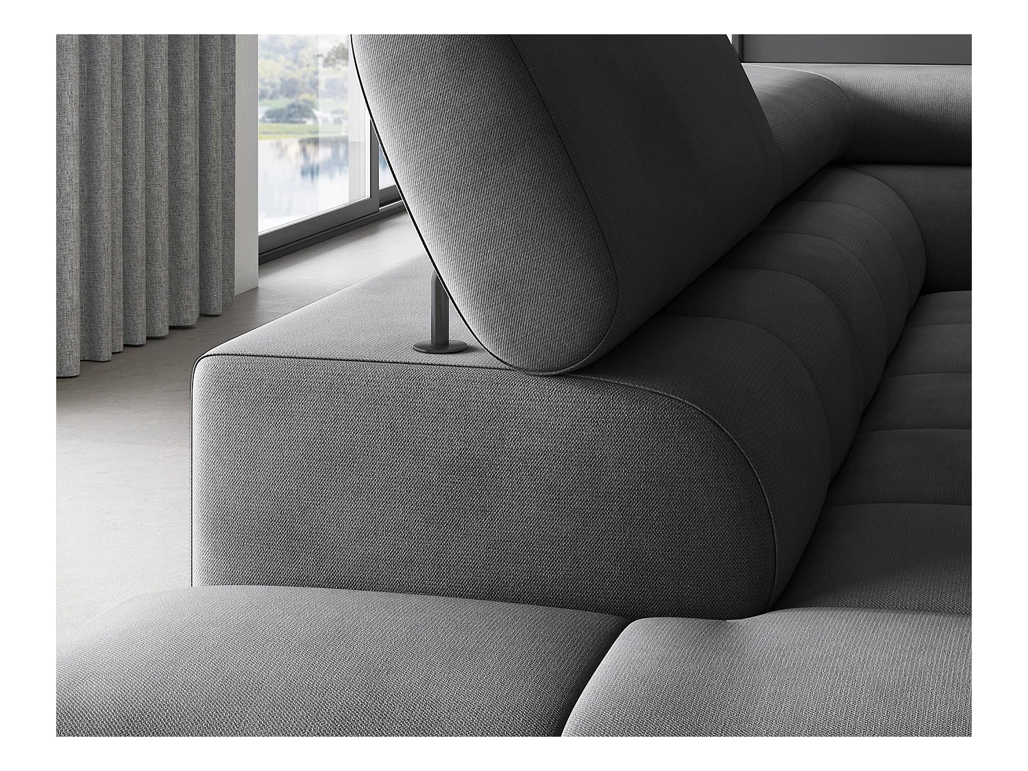 Divano d'angolo Latina L/rivestimento in tessut/Antracite