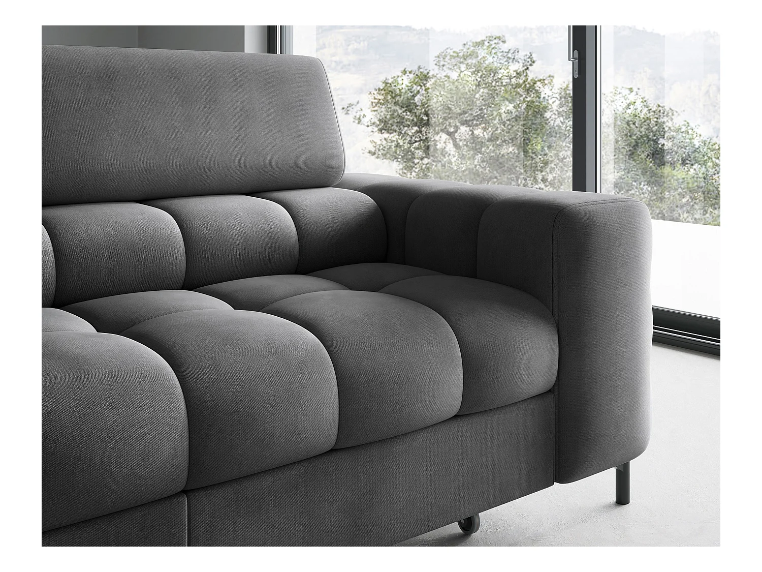 Divano d'angolo Latina L/rivestimento in tessut/Antracite