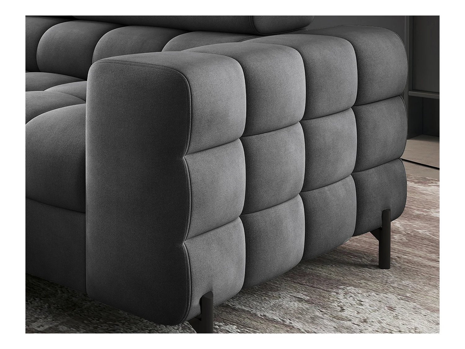 Divano d'angolo Latina L/rivestimento in tessut/Antracite