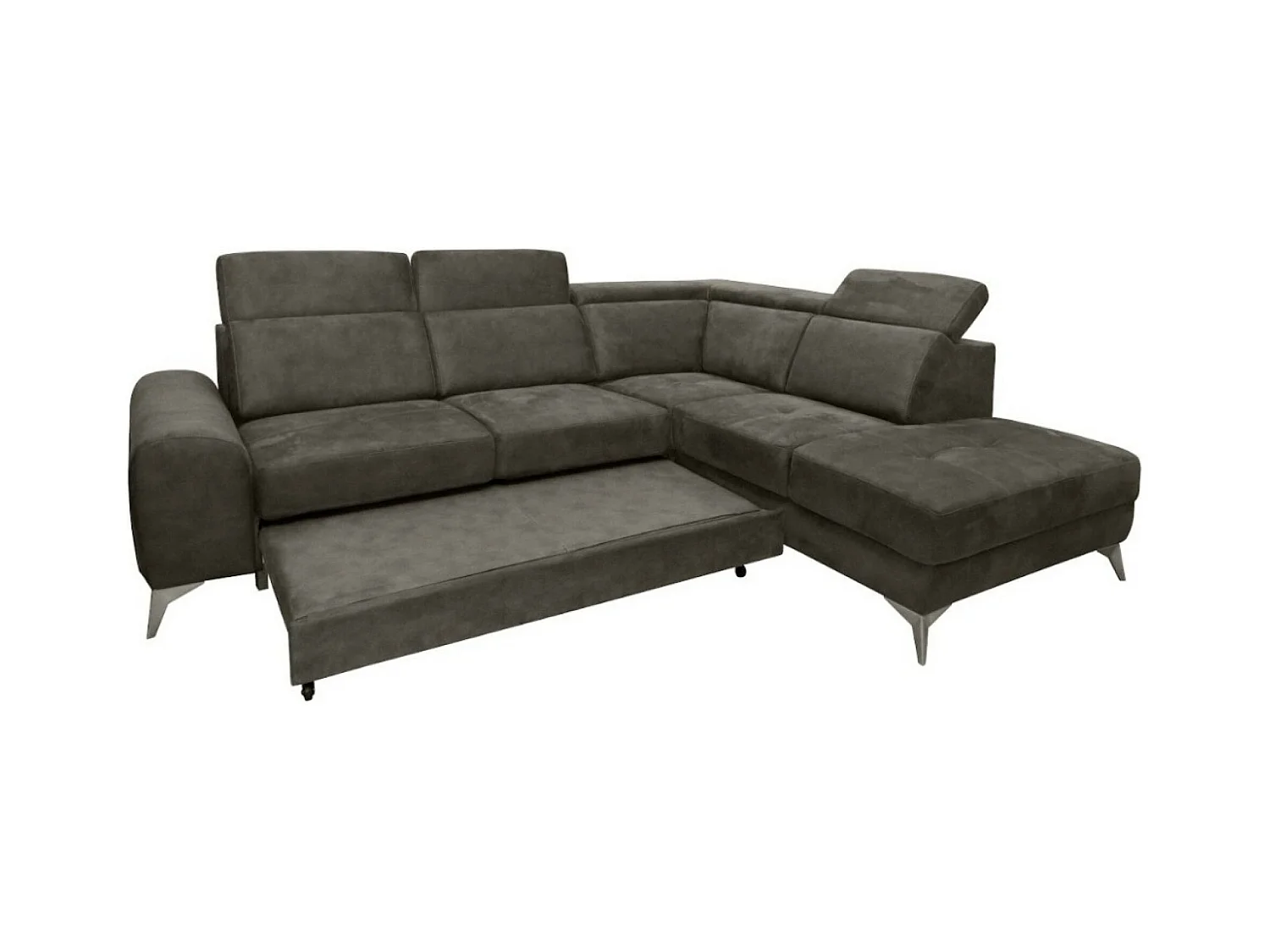 Canapé Corner Diego  R  /revêtement tissu/Gris