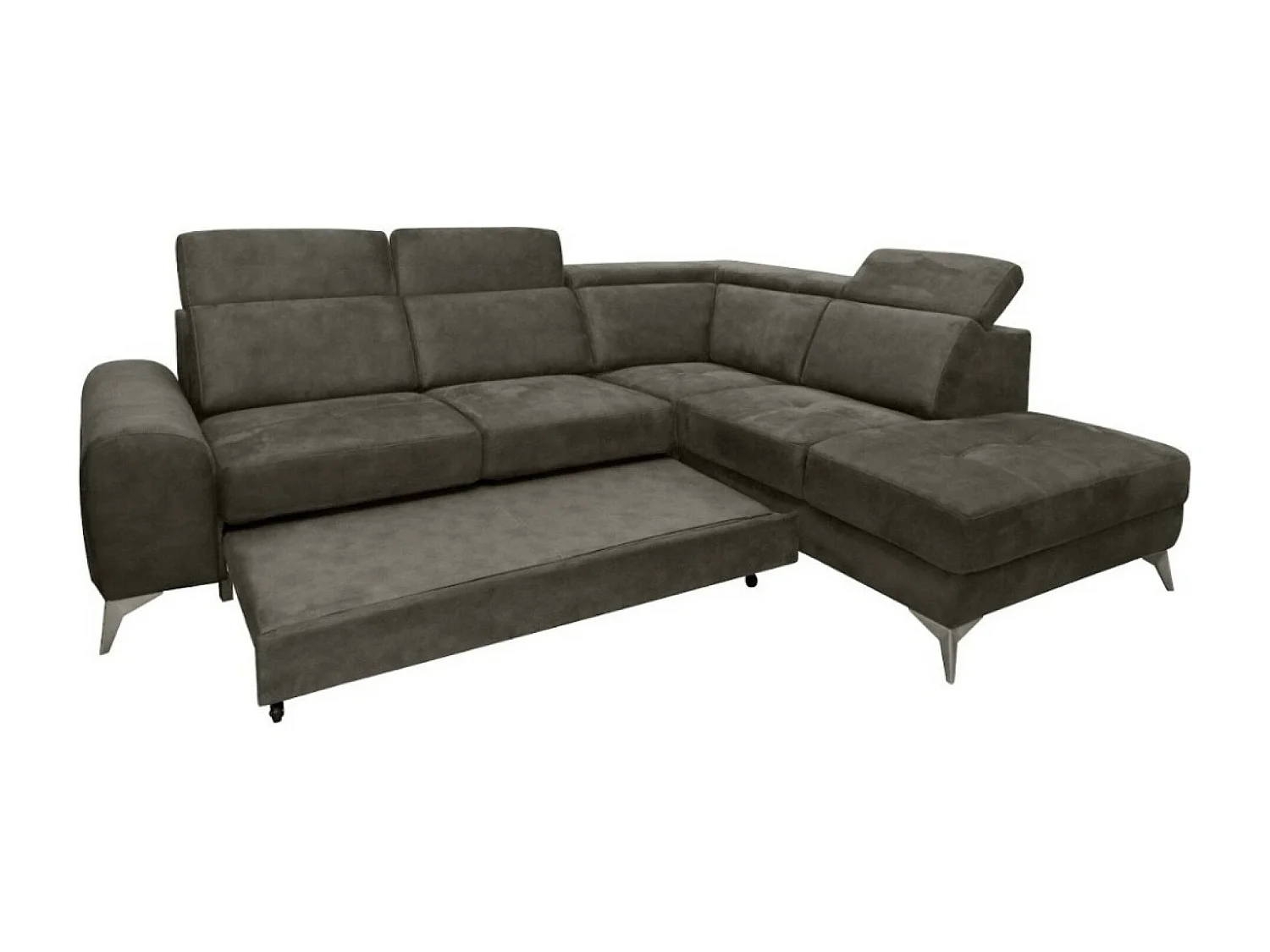 Canapé Corner Diego  R  /revêtement tissu/Gris