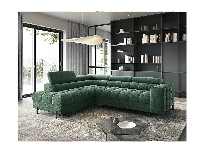 Canapé Corner Latina L/revêtement tissu/Vert