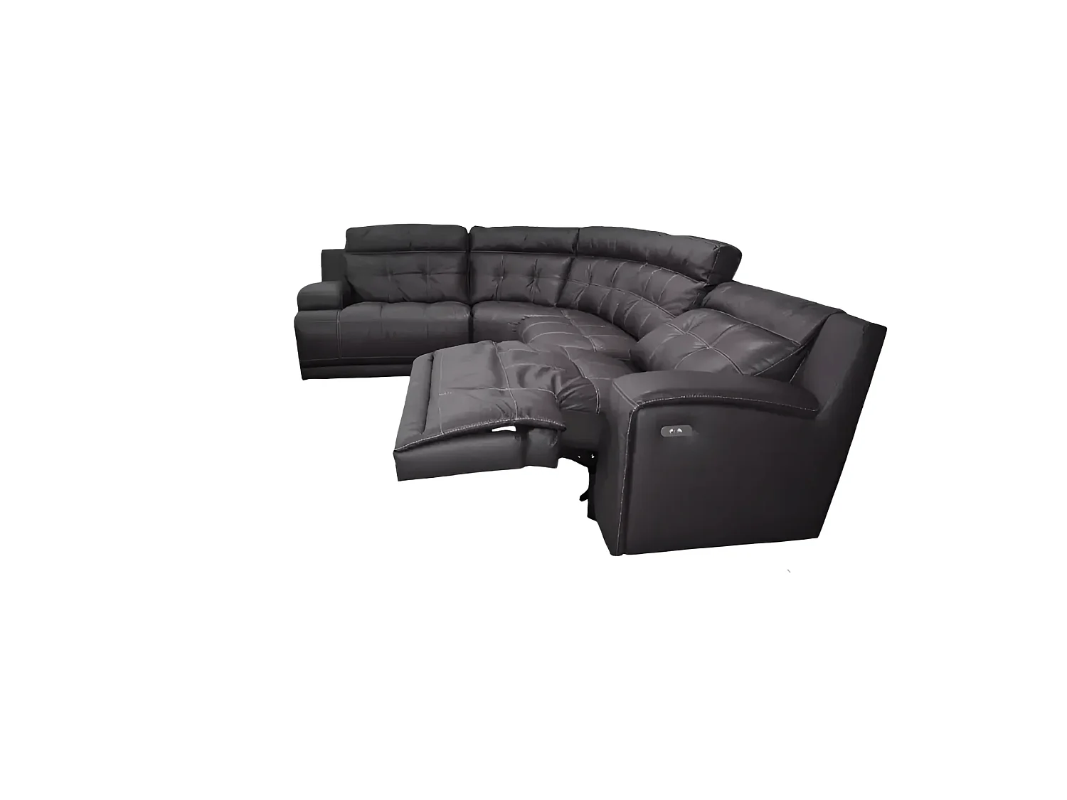 Canapé Corner Ronald (Cuir)/revêtement tissu/Marron