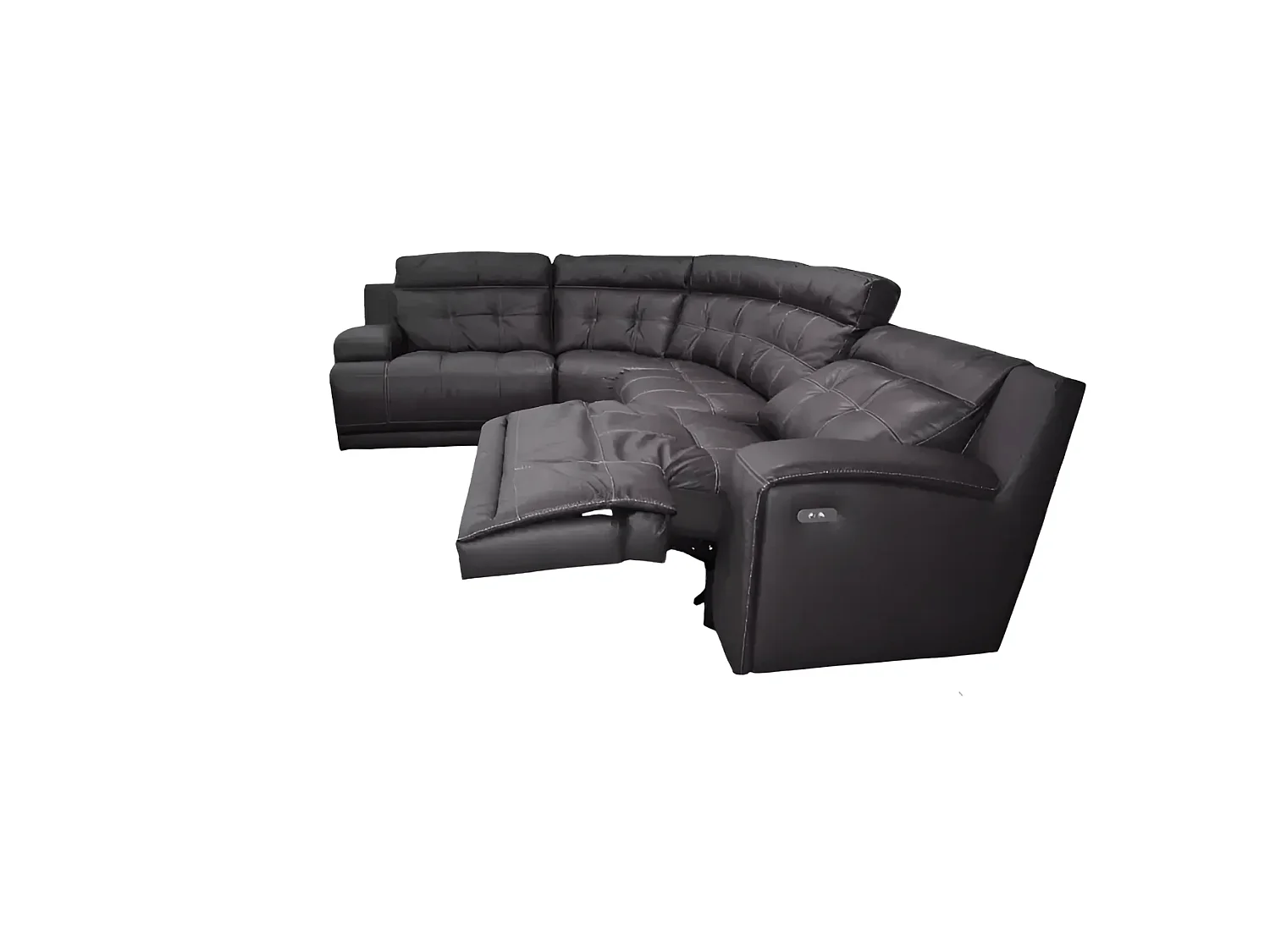 Ecksofa Ronald (Leder)/Stoffbezug/Dunkelbraun