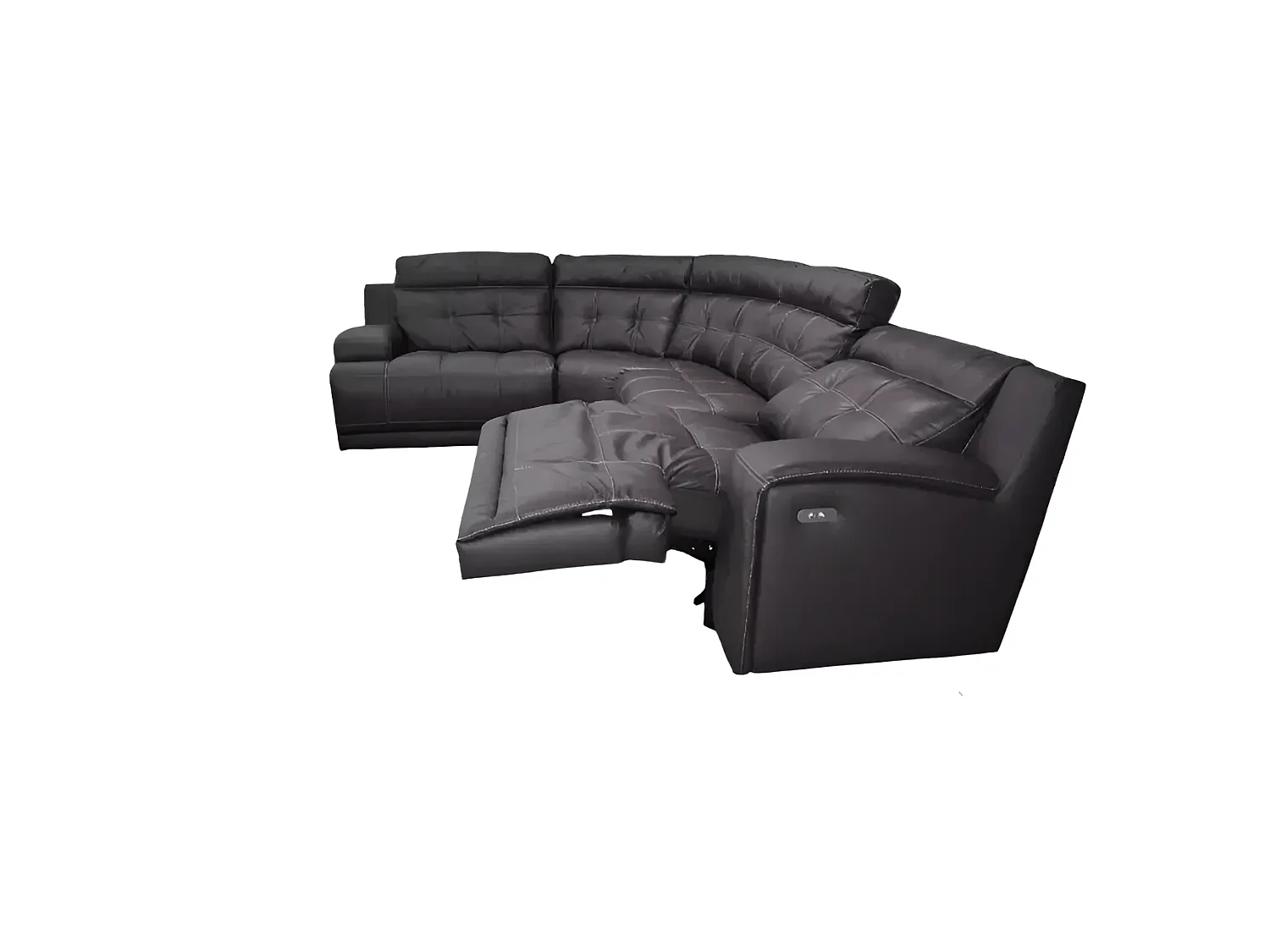 Divano d'angolo Ronald (Pelle)/rivestimento in tessut/Marrone