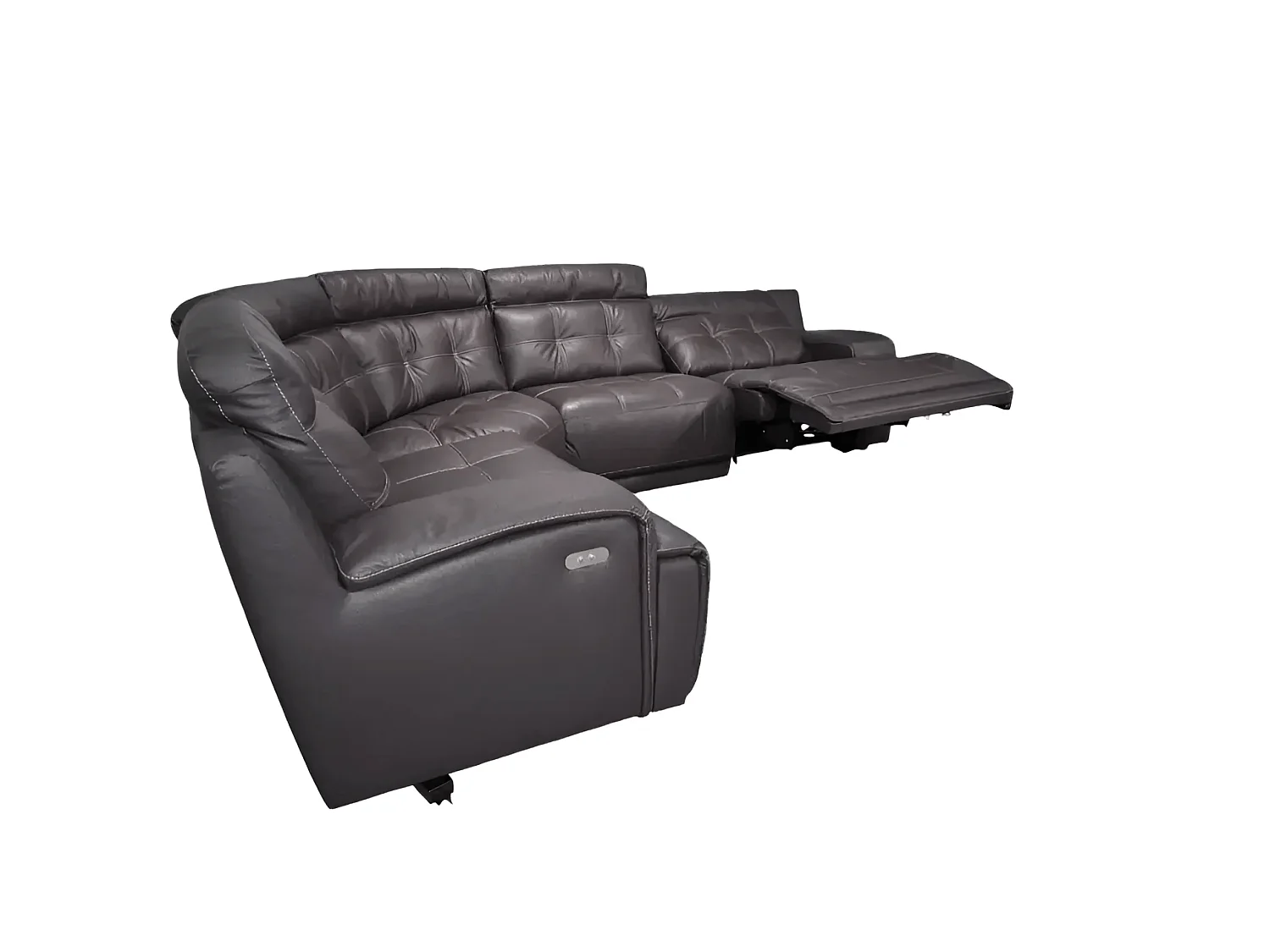 Divano d'angolo Ronald (Pelle)/rivestimento in tessut/Marrone