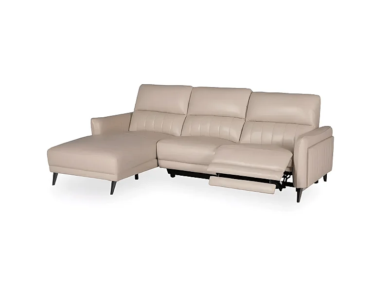 Ecksofa Ragusa L (Leder)/Stoffbezug/Beige