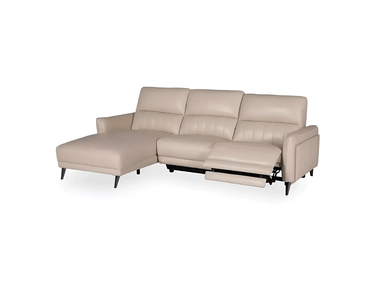 Ecksofa Ragusa L (Leder)/Stoffbezug/Beige