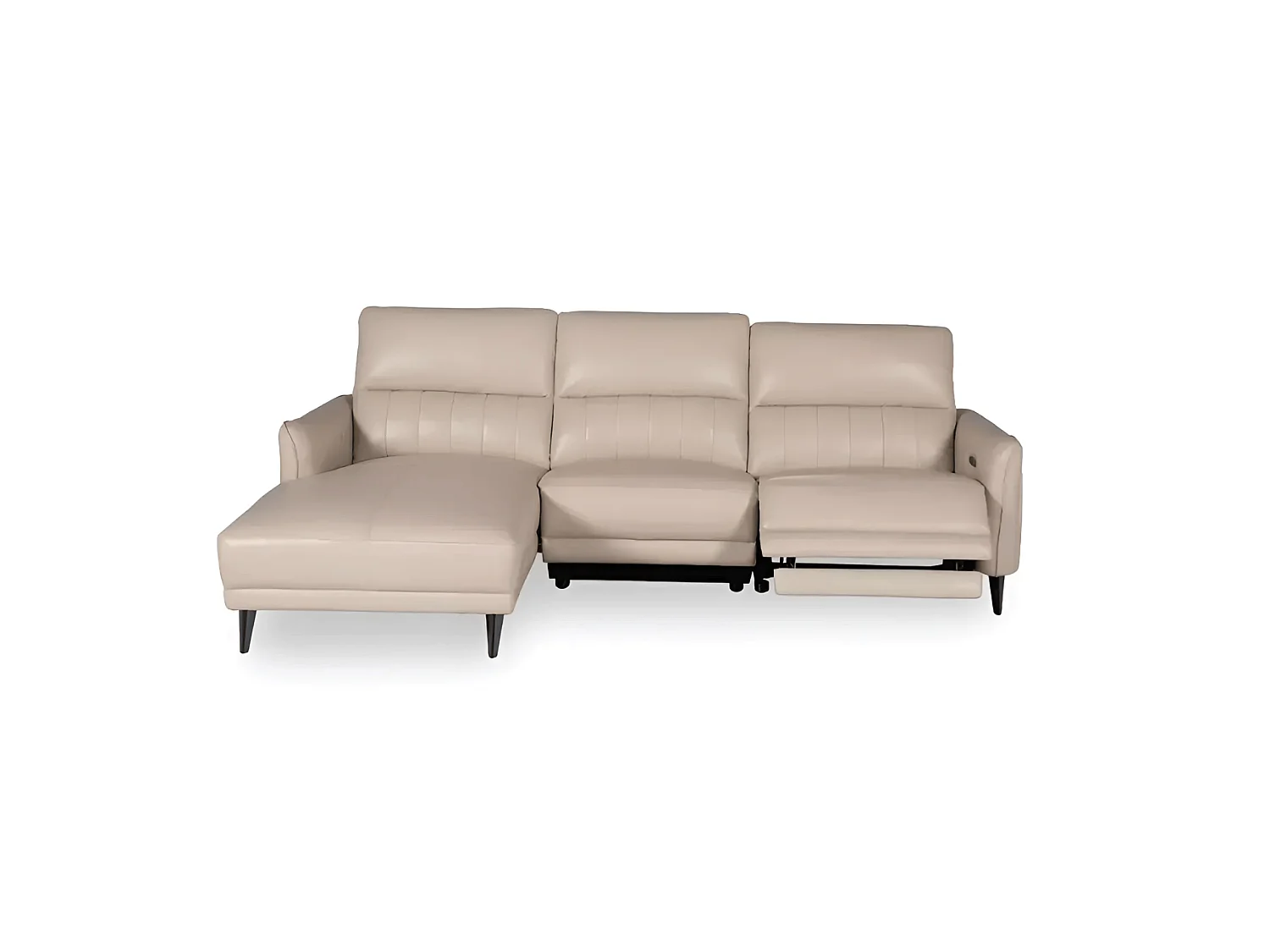 Canapé Corner Ragusa L (Cuir)/revêtement tissu/Beige