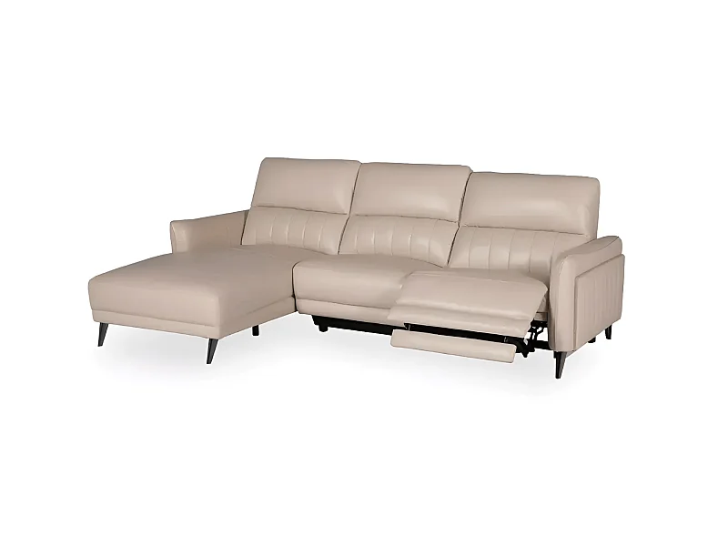 Ecksofa Ragusa L (Leder)/Stoffbezug/Beige