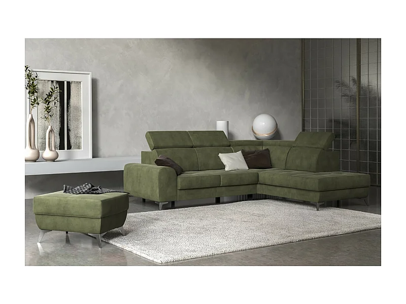 Canapé Corner Diego  R  /revêtement tissu/Vert