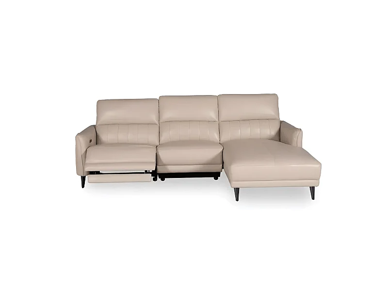 Ecksofa Ragusa R (Leder)/Stoffbezug/Beige