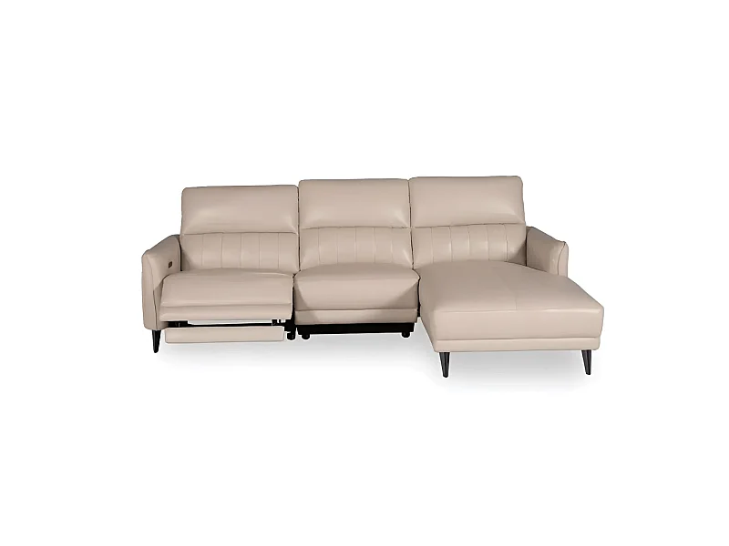 Ecksofa Ragusa R (Leder)/Stoffbezug/Beige