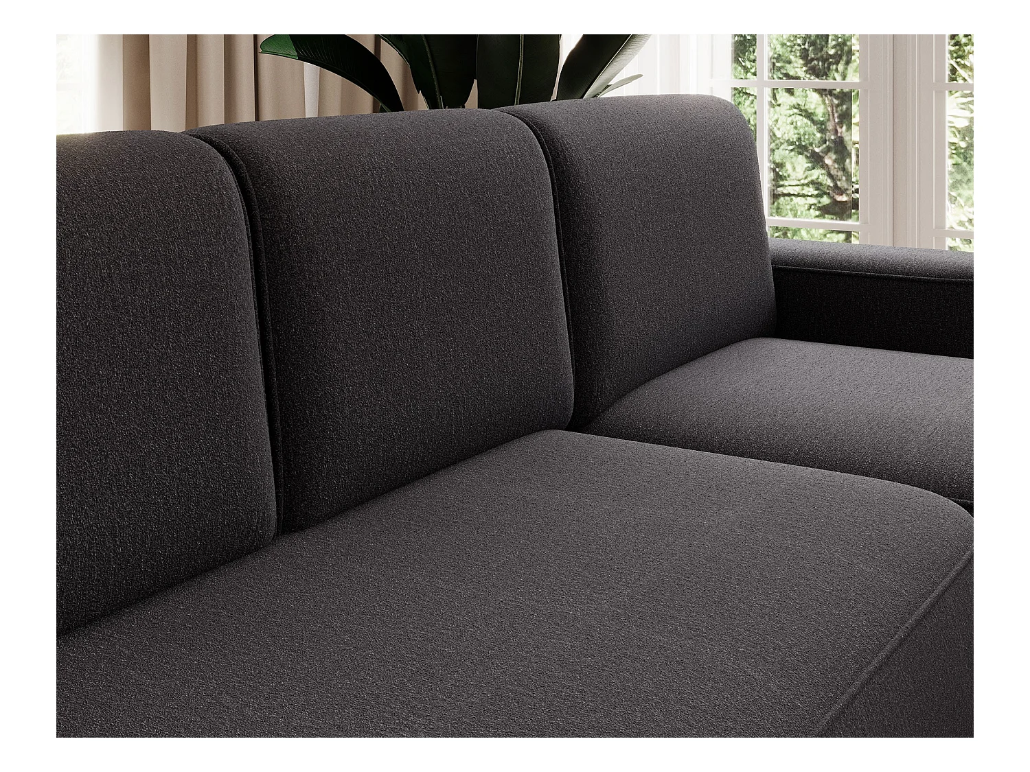 Ecksofa Weggis R/Stoffbezug/Schwarz