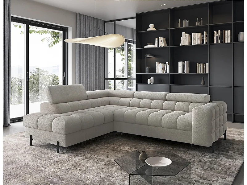 Canapé Corner Latina L/revêtement tissu/Beige