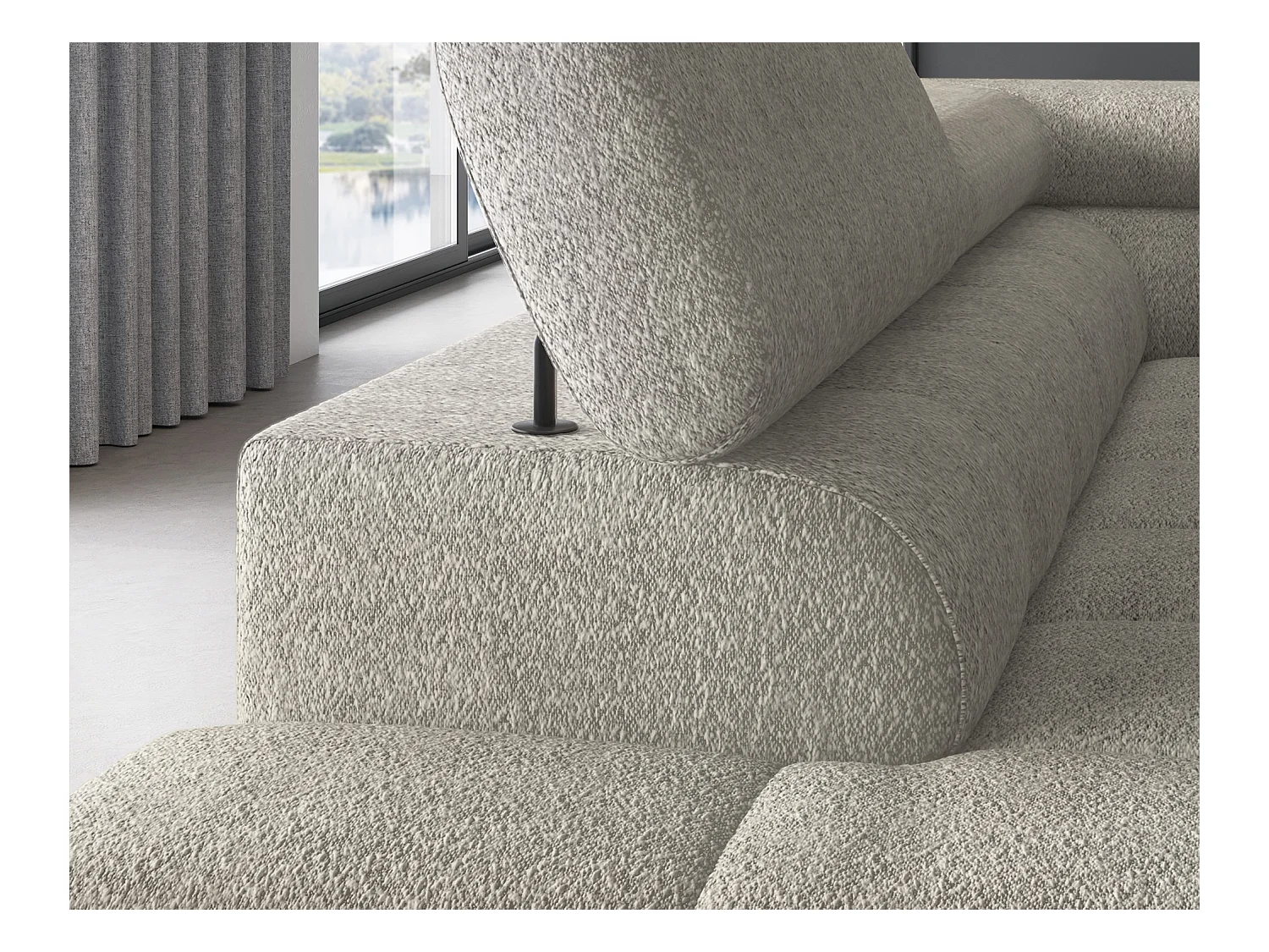 Divano d'angolo Latina L/rivestimento in tessut/Beige