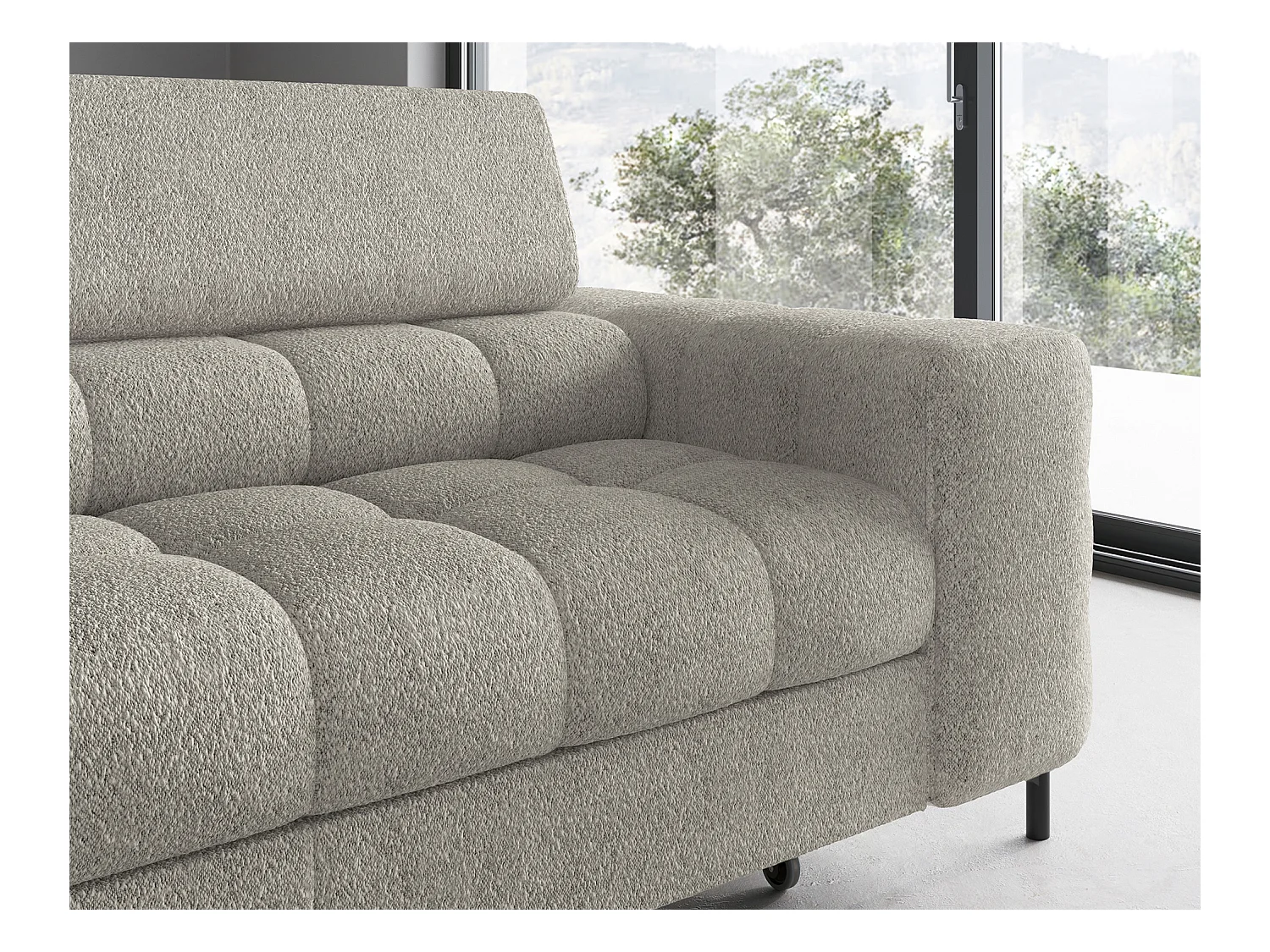 Divano d'angolo Latina L/rivestimento in tessut/Beige