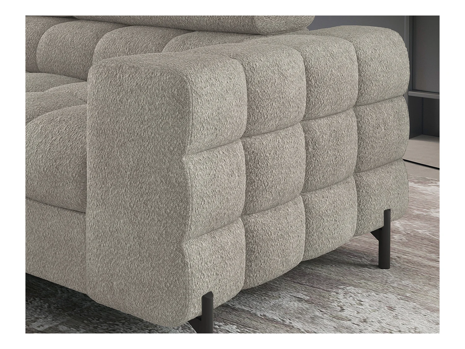 Divano d'angolo Latina L/rivestimento in tessut/Beige