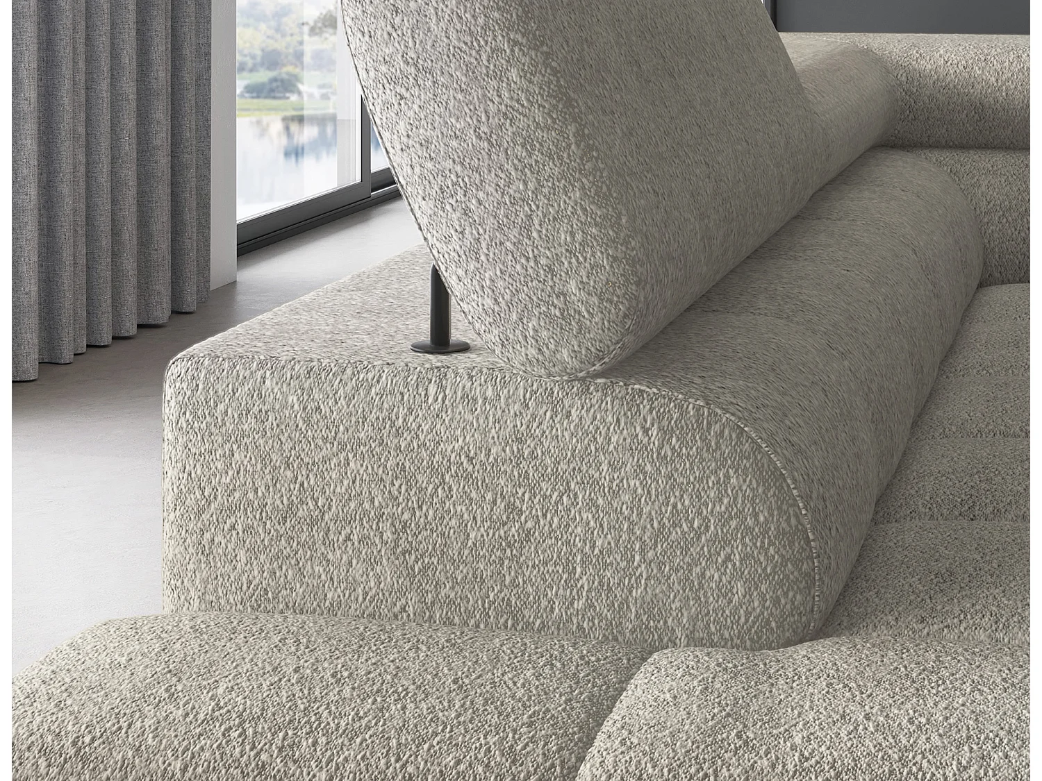 Divano d'angolo Latina L/rivestimento in tessut/Beige