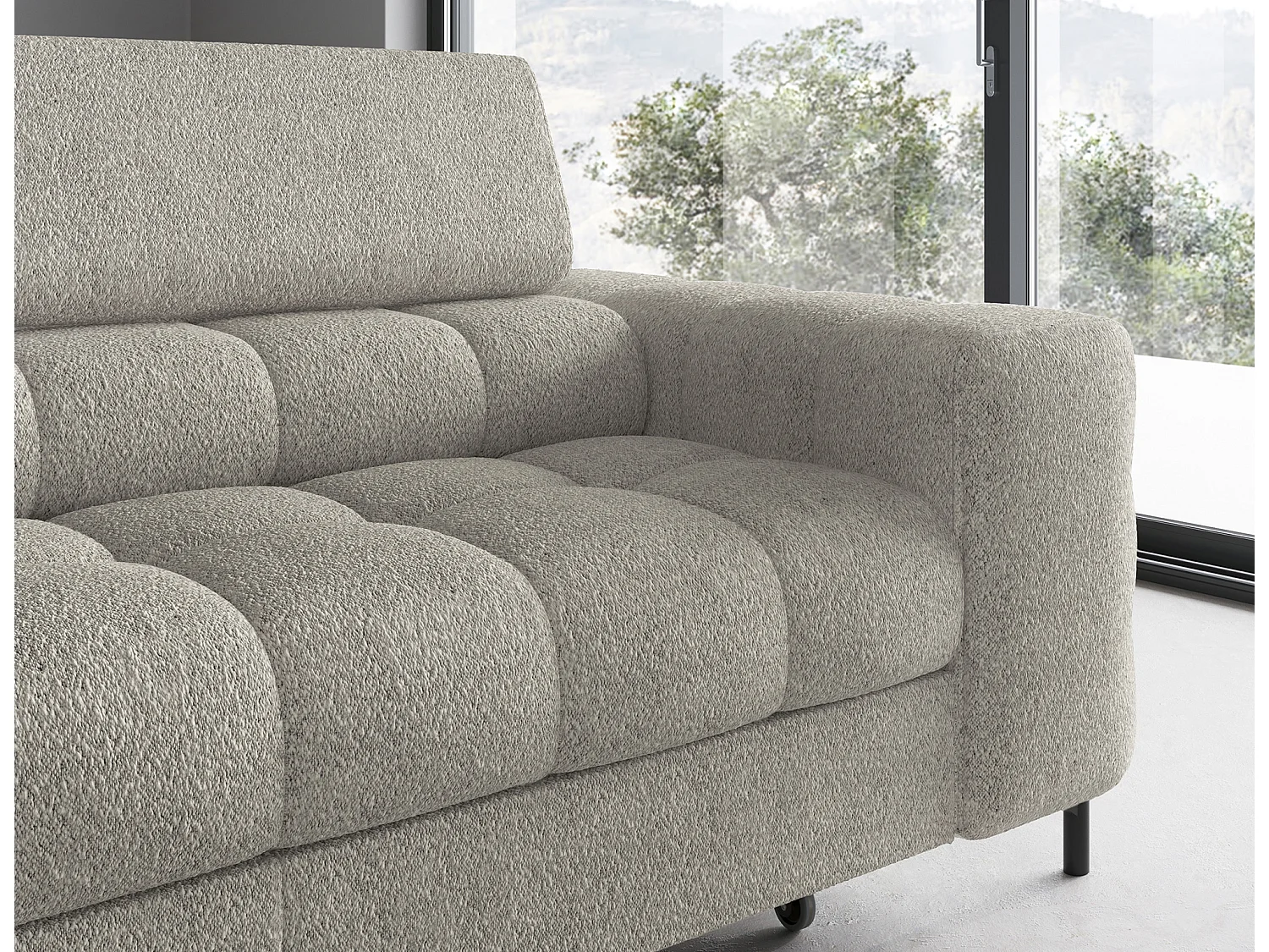 Divano d'angolo Latina L/rivestimento in tessut/Beige