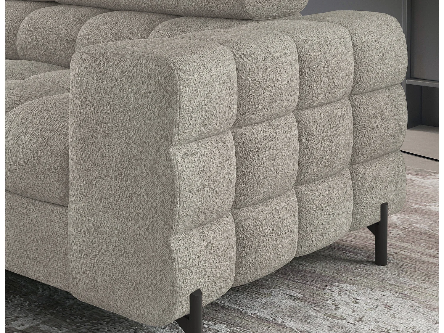 Divano d'angolo Latina L/rivestimento in tessut/Beige