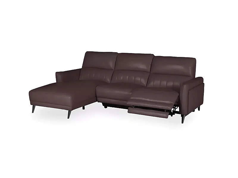 Ecksofa Ragusa L (Leder)/Stoffbezug/Braun