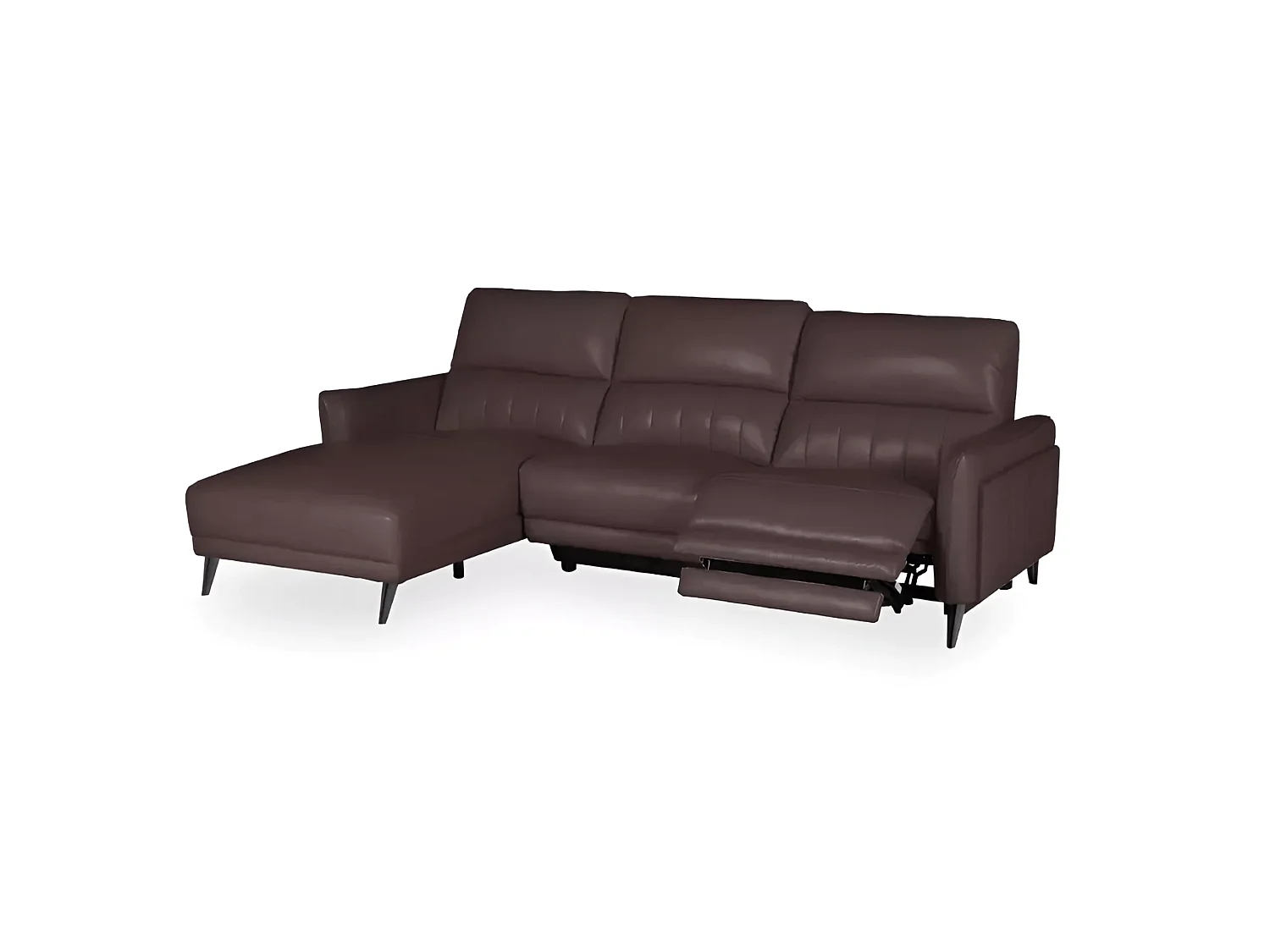 Ecksofa Ragusa L (Leder)/Stoffbezug/Braun