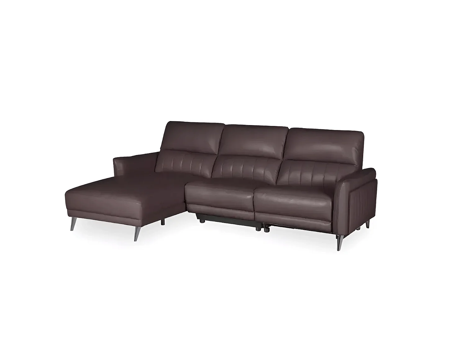 Ecksofa Ragusa L (Leder)/Stoffbezug/Braun