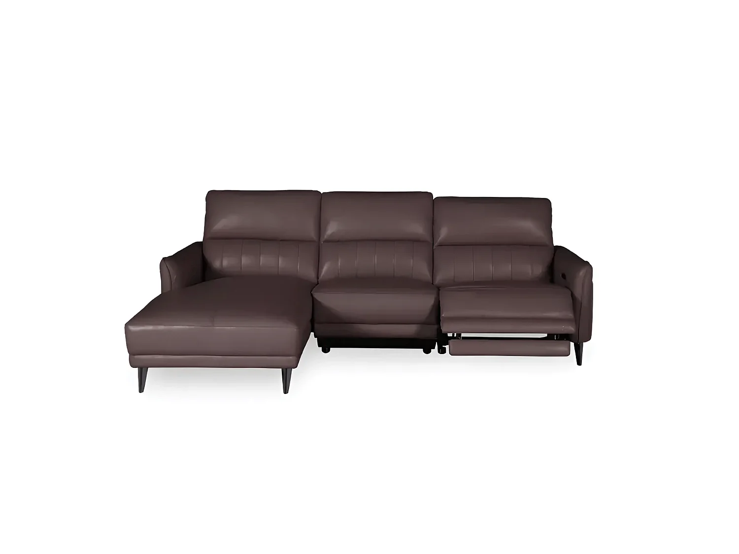 Ecksofa Ragusa L (Leder)/Stoffbezug/Braun