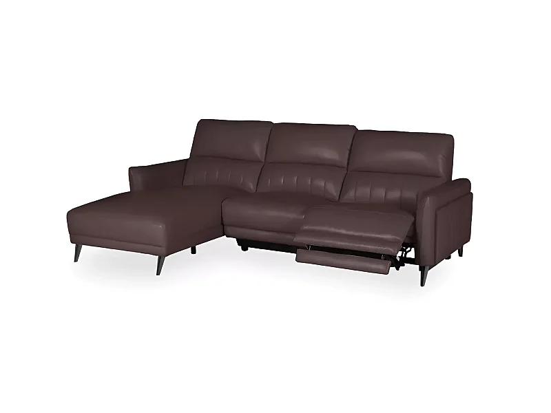 Ecksofa Ragusa L (Leder)/Stoffbezug/Braun
